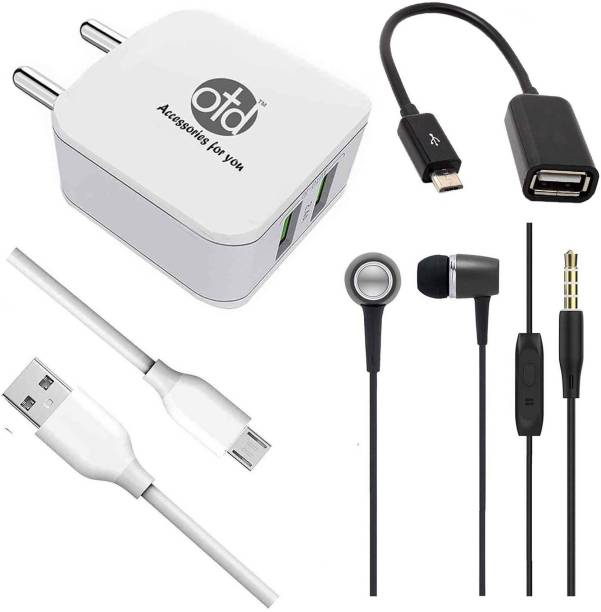 OTD Wall Charger Accessory Combo for Huawei Honor 3X, Huawei Honor 6S, Huawei Nova 3i, Huawei Y5p