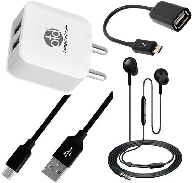 Top Headset K Adapter cheap price 5stars Flipkart in India 48 OTD Wall Charger Accessory Combo for Lenovo Vibe K5 Note, Lenovo Vibe K5 Plus, Lenovo Vibe P1, Lenovo Vibe P1 Turbo