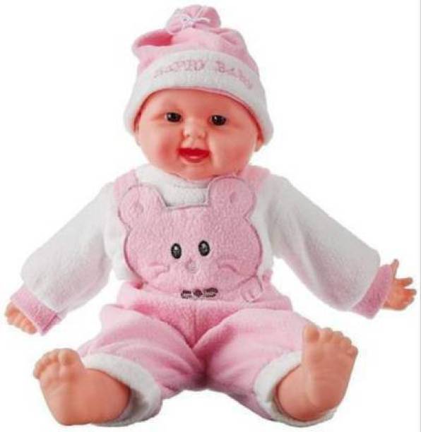 AKCOLLECTION Laughing Baby Stuffed Soft Plush Toy Love Girl Touch Sensors with Sound Cute Doll Set for Kids - Little Handsome Boy Doll Set for Kids