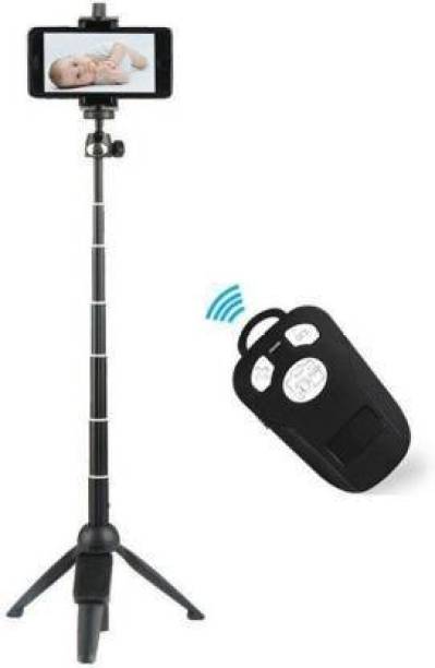 Worricow Universal Flexible Multipurpose H8 Mini Tripod Stand With 2 in 1 Selfie Stick and Mini Camera Tripod for All Smart phones and Camera Monopod