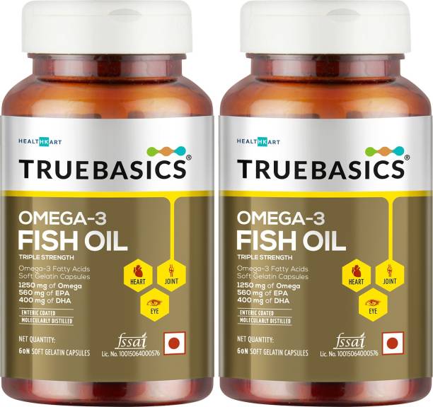 TrueBasics Omega-3 Fish Oil Triple Strength, 560mg EPA & 400mg DHA (120 No)