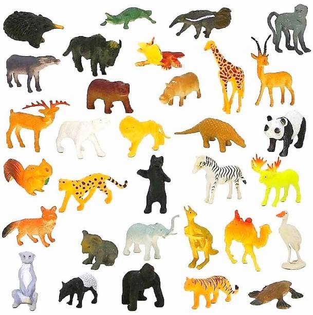 kumar creation Wild animals pack of 20 lion, zebra, tiger ,giraffe