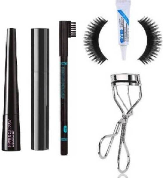 TheTopNotch Beauty EyeBrow Pencil & Eye Liner & Mascara & Eyelash Curler & Eyelashes & Glue