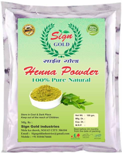 sign gold Natural Herbal & Bio Organic Henna Mehandi powder 400gm