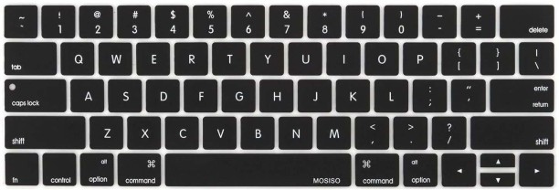2018 2016 2017 Release with Touch ID MOSISO Keyboard Cover Compatible Newest MacBook Pro with Touch Bar 13 Inch and 15 Inch A1989 / A1706, A1990 / A1707 Black 