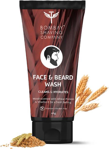 BOMBAY SHAVING COMPANY Face & Beard Wash For Men with Wheat Protein & Vitamin E for Nourishment & Deep Cleansing | Made in India Face Wash