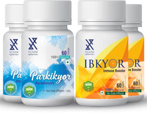 xovak pharma 100% Natural & Organic Tablets For Parkinson's Disease And Kampavata (60 Tablets) + Immunity Booster (60 Tablets) Combo Pack 2