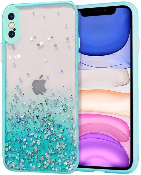 vonzee Back Cover for iPhone XR Glitter Sequin Gradient Case, Bling Glitter Design Transparent Shockproof Case