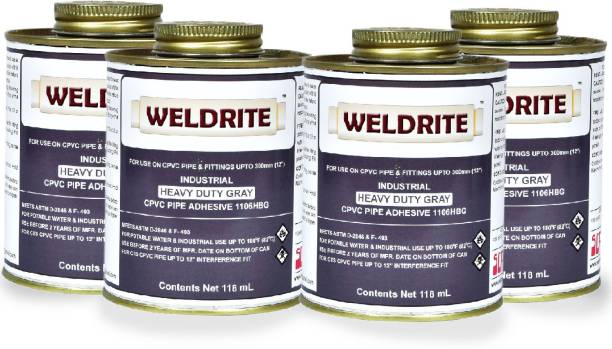 Weldrite CPVC Heavy Duty Gray Solvent Cement (118ml x 4 pieces) Contact Cement