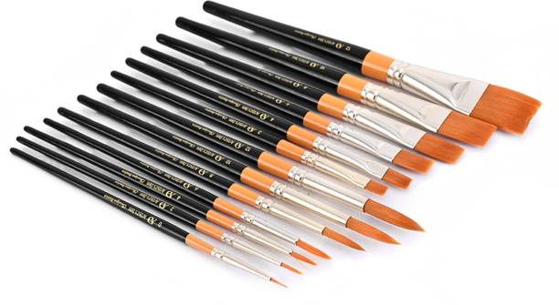 Artist's Den Set of 13 Mix Round & Flat Brushes
