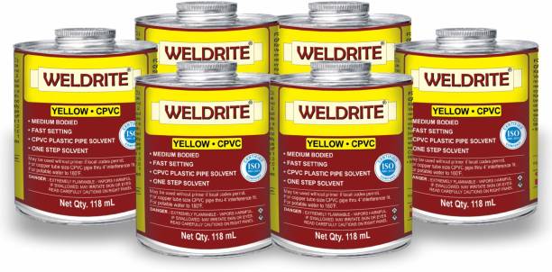 Weldrite CPVC Yellow Solvent Cement (Pack of 6 cans) Contact Cement