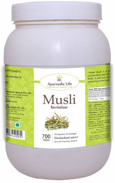 Ayurvedic Life Musli Tablets, Safed Musli / Musali 700 Tablets