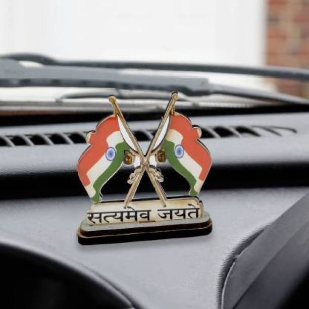 VOILA Indian National Flags For Car Dashboard Decoration Triangle Car Dashboard Flag Flag