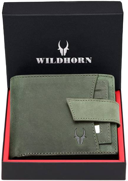 WILDHORN Men Casual Green Genuine Leather Wallet
