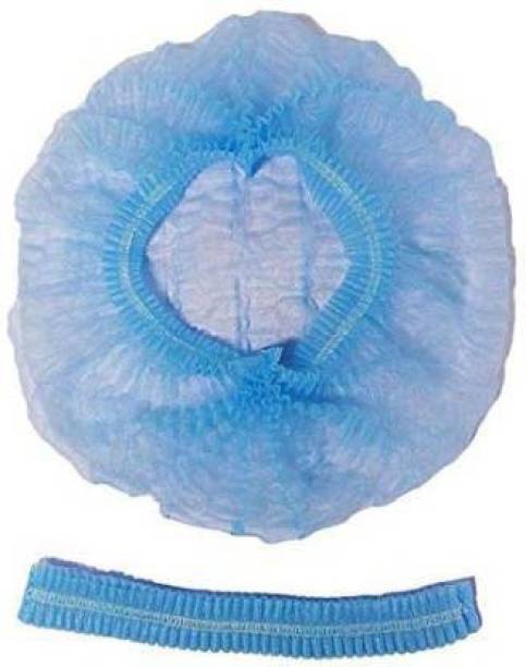Nibiru Blue Disposable Caps Stretchable Non Woven Hygiene Surgical Head Cap, Cooking Caps, Bouffant Caps, Surgical Cap for Cosmetics, Beauty, Kitchen, Cooking, Home Industries, Hospital Surgical Cap ( PACK OF 50 ) Surgical Head Cap