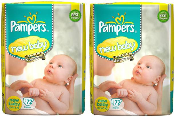 Pampers Active Baby Diapers,72 +72 New Born, Extra Small, (NB, XS) size, Count, Taped style diaper - New Born