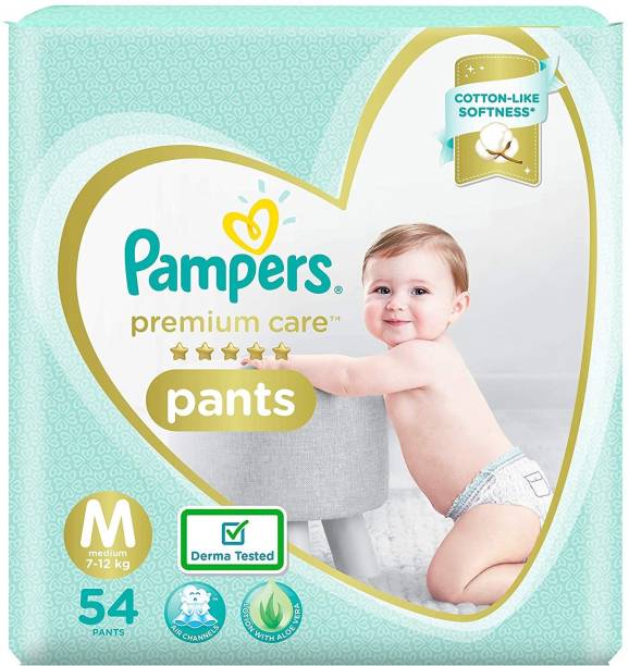 Pampers Premium Care Pants M 54, Medium size baby diapers (MD), 54 - M