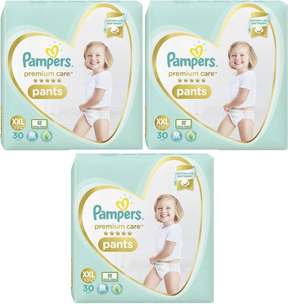 Pampers Premium Care Pants, Double XXL 30+30+30 Extra Large size baby diapers (XXL), 30 - XXL