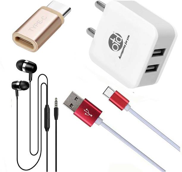 Top Headset Y Adaptor cheap price 5stars Flipkart in India 61 OTD Wall Charger Accessory Combo for Vivo Y30, Vivo Y50, Vivo Y51 2020, Vivo Y52s