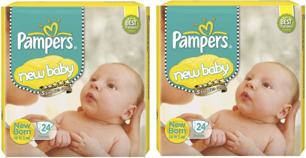 Pampers Active Baby Diapers, New Born,24+24 Extra Small...