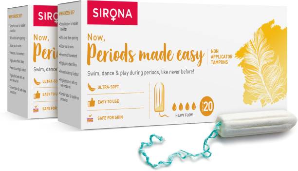 SIRONA - Premium Digital Tampon (Heavy Flow) - 40 Tampon (2 Pack - 20 Tampon Each) Tampons