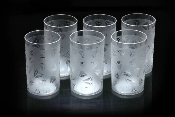 Flipkart SmartBuy (Pack of 6) Juice Glass Set with Diamond Design - Elegant and Durable Glassware for Juice Glass Set Water/Juice Glass