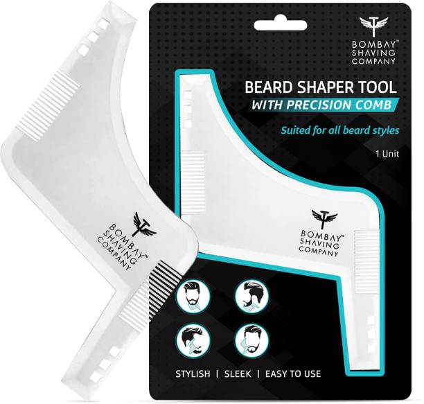 BOMBAY SHAVING COMPANY Transparent Beard Shaper Tool With Comb For Men, Home And Salon Use, Men Beard Accessories