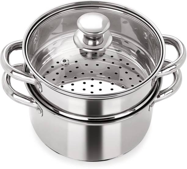 PRISTINE Multipurpose Induction Base 2 Tiers Steamer Stainless Steel Steamer