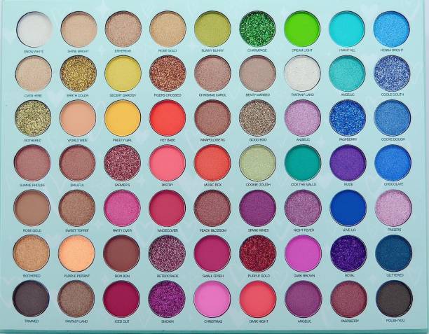 s.f.r color RENEE Hated With Love Pressed Pigment 63 Colors Palette ( Glitter,Shimmer,Matte) 69.5 g