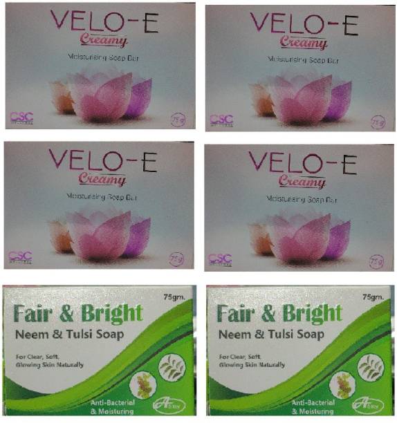Curetech Skincare VELO-E SOAP 4+2 FAIR & BRIGHT SOAP NEEM TULSI SOAP