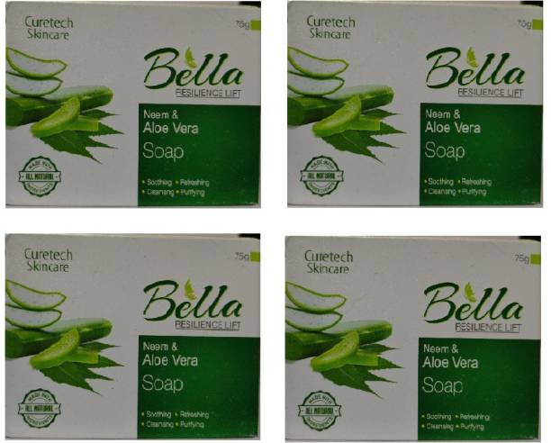 Curetech Skincare Bella Neem & Aloe Vera Soap Pack of 4