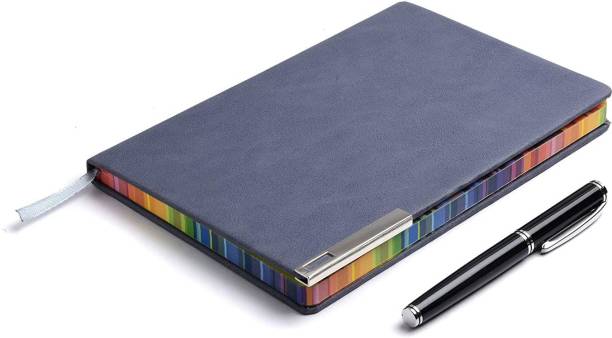 COI Charcoal Grey A5 Daily Diary - Unique Stationery A5 Planner for Office Going Men and Women for Business Interviews and Corporate Meetings with Stylish Elastic Lock and Pen. A5 Diary RULED 180 Pages