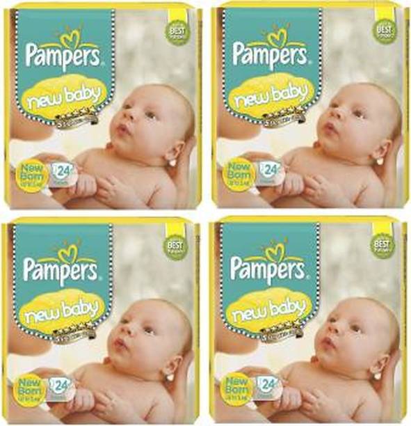 Pampers Active Baby Diapers, New Born,24+24+24+24 Extra...