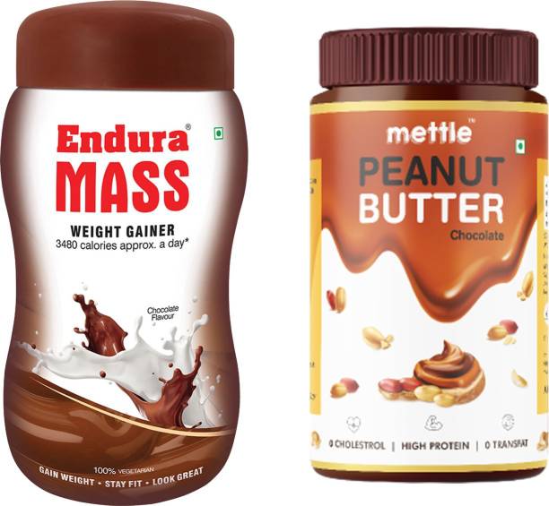 Endura Mass Weight Gainer Chocolate Flavour with Peanut Butter Chocolate (500g+907g) Weight Gainers/Mass Gainers