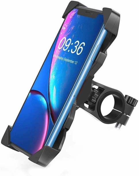 360° Rotatable Aluminium Bike Phone Holder Suitable For Motorbike & Moped & Electric Scooter Robust Universal Bike Phone Mount UK company Fits most iPhone & Samsung Galaxy devices Silver