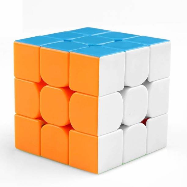 Offer99 Rubix Speed Cube 3x3 Fidget Cube Toy Stickerless Smooth Turning 3x3x3 Magic Speed Cube Puzzles Cube Toys for Kids Adult o12