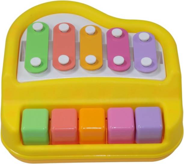Tector 2 in 1 Mini Xylophone and Piano Toy with Colorful Keys