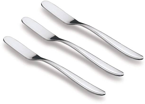 TIARA 3pc Set Stainless Steel Butter Knife and Jam Spreader for Kitchen Steel Butter Spreader Set