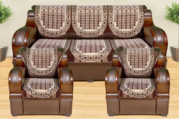 Azotica Cotton Geometric Sofa Cover