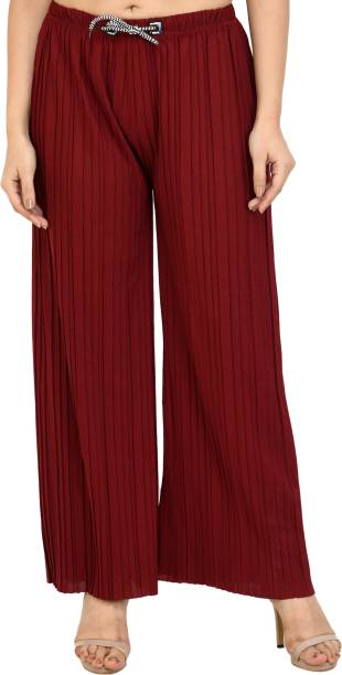 GLADLY Relaxed Women Maroon Trousers
