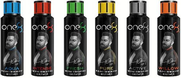one8 by Virat Kohli AQUA,INTENSE,FRESH, ACTIVE, PURE AND WILLOW POUR HOMME PERFUME BODY SPRAY DEODORANT Deodorant Spray  -  For Men