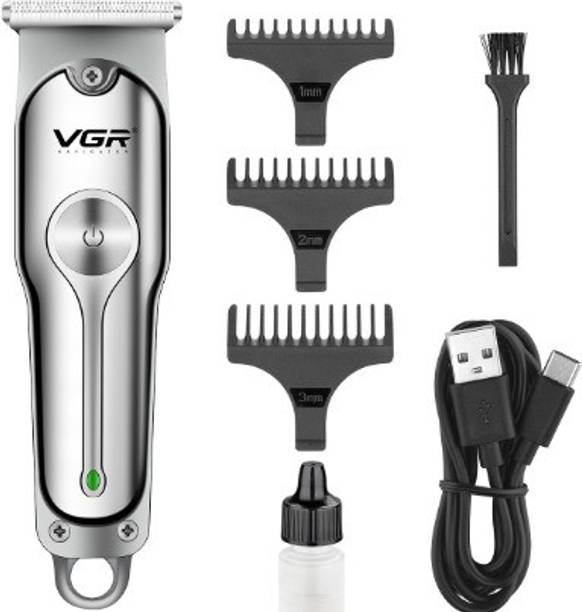 VGR V-071 Hair Clipper Electric USB Charging Stainless Steel Blade Multiple Limit Combs Runtime: 150 min Trimmer for Men (Steel) Runtime: 150 min Trimmer for Men (Steel) Trimmer 150 min  Runtime 4 Length Settings