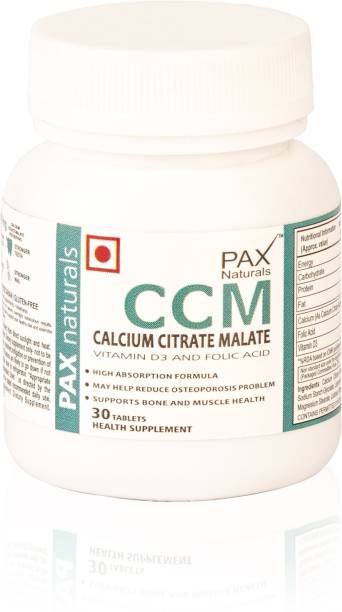 paxnaturals Calcium Citerate Malate Vitamin D3 and Folic Acid Tablets, CCM Supplement