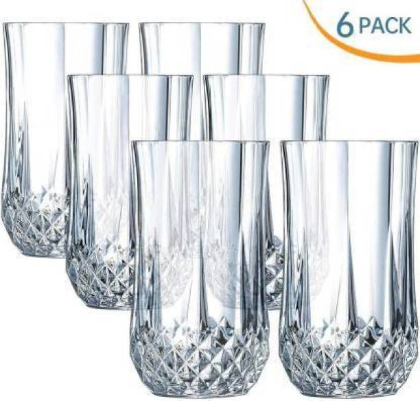 vetreo (Pack of 6) Pack of 6) Drinking Glasses Set of 6- 12.5 CM Highball Glasses Crystal Glass Tumblers for Water, Juice, Beer, Wine, Cocktails, Whiskey Glass Set (300 ml, Glass) Glass Set Water/Juice Glass