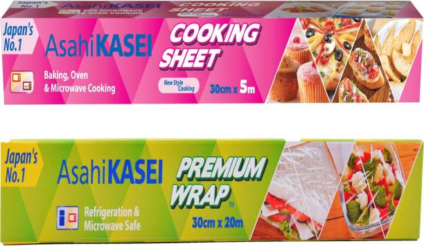 Asahi KASEI Premium Wrap (30CM*20M) & Cooking Sheet (Pack of 2) Aluminium Foil