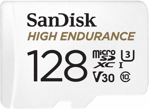 SanDisk High Endurance Card microSDXC card with Adapter For dash cams and home security cameras 128 GB MicroSDXC Class 10 100 MB/s Memory Card