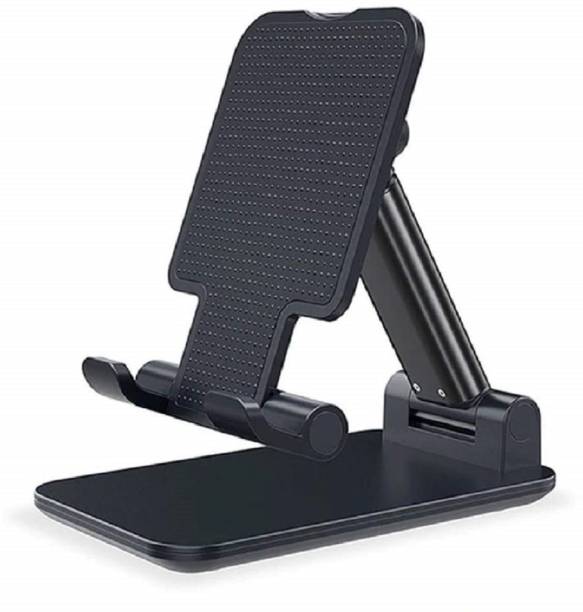 Equipagecart Pure Metal Adjustable Mobile Cell Phone Stand Holder for Table Desk with Big Back Support to Hold All Small Medium Big Size of iPhone, iPad, Smartphones, Tablets, Tabs, Kindle Mobile Holder