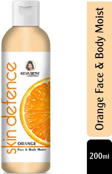 KEYA SETH AROMATHERAPY Skin Defence Orange Face & Body Moist Enriched with Orange, Carrot Seed & Wheatgerm Essential oil Deep Nourishing, Ultra Light, Moisturizer, Non Sticky, No Mineral Oil Parabens, Color & PG