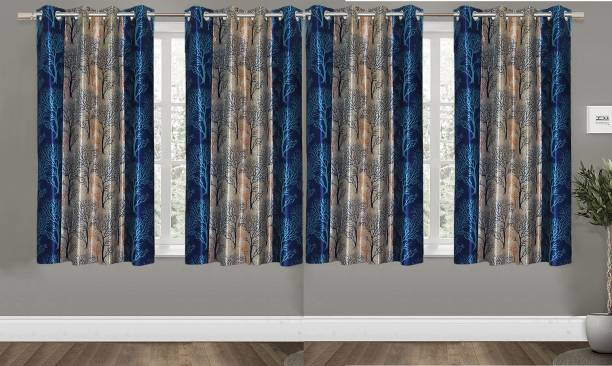 Guruh Homes 152.4 cm (5 ft) Polyester Semi Transparent Window Curtain (Pack Of 4)
