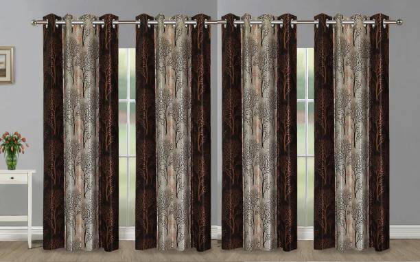 Guruh Homes 213.36 cm (7 ft) Polyester Semi Transparent Door Curtain (Pack Of 4)